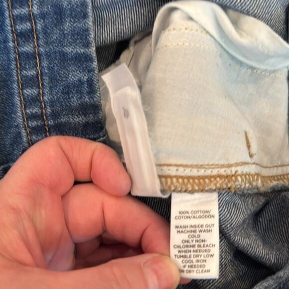 Loft Med Wash Lace Up Front Denim Jean Skirt Size 6 - Picture 4 of 4